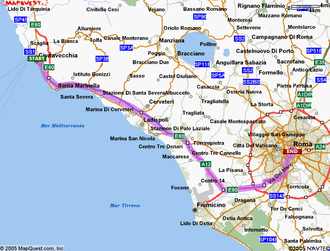 Map - road to Rome
