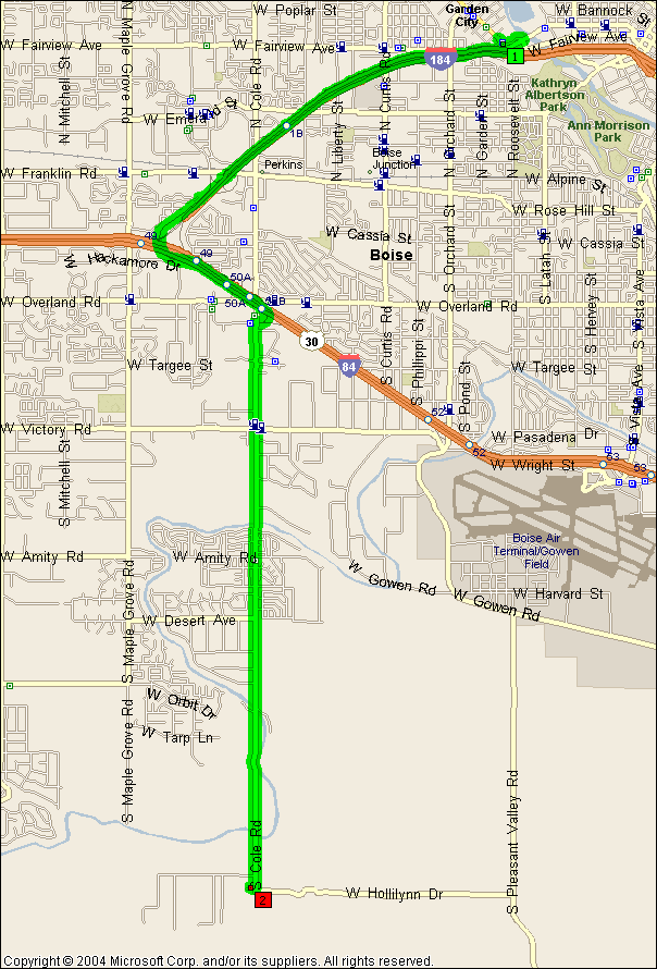 Map to World Center for Birds of Prey