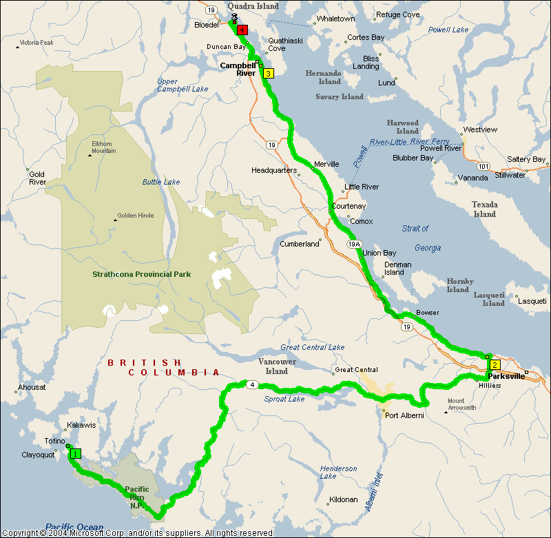 Tofino to Silky's B&B