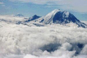 Mt. Rainier with Mt. Saint Helens in the distance