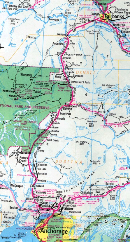 Map of Central Alaska