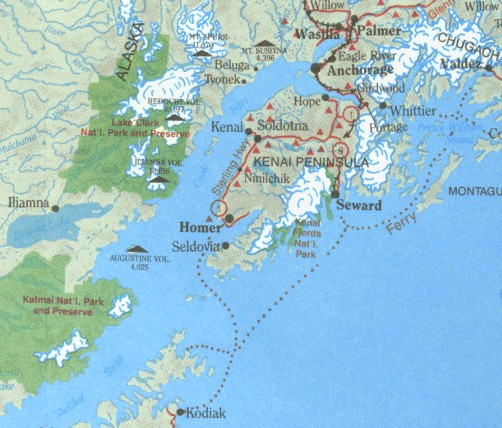 Map of South-Central Alaska