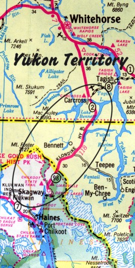 Map of Skagwar - Yukon area