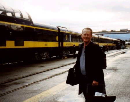 Owen readies to board the train