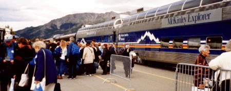 Train arrives at Denali