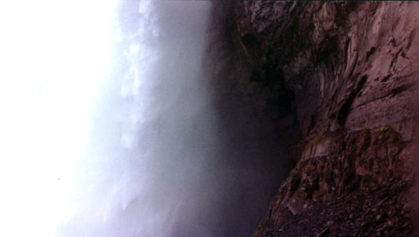 Below the falls