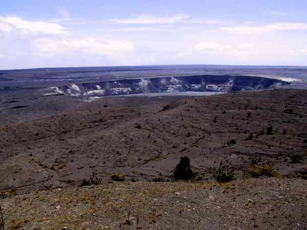 caldera with nearby crater