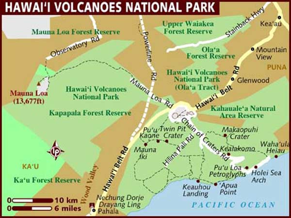 Volcanoes NP map