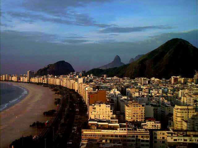 Day break on Copacabana Beach